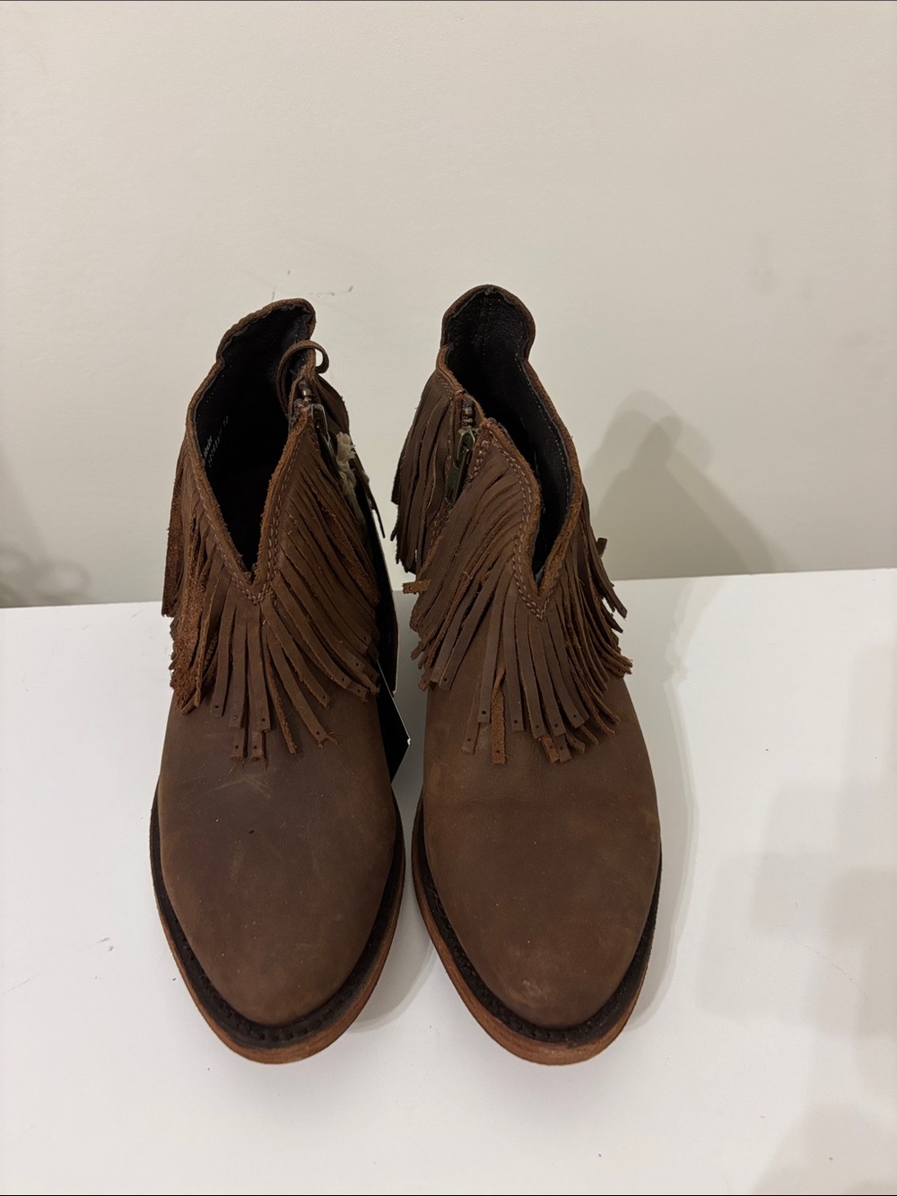 Liberty BlackFringe Ankle Boots for Women - Brown Suede no box